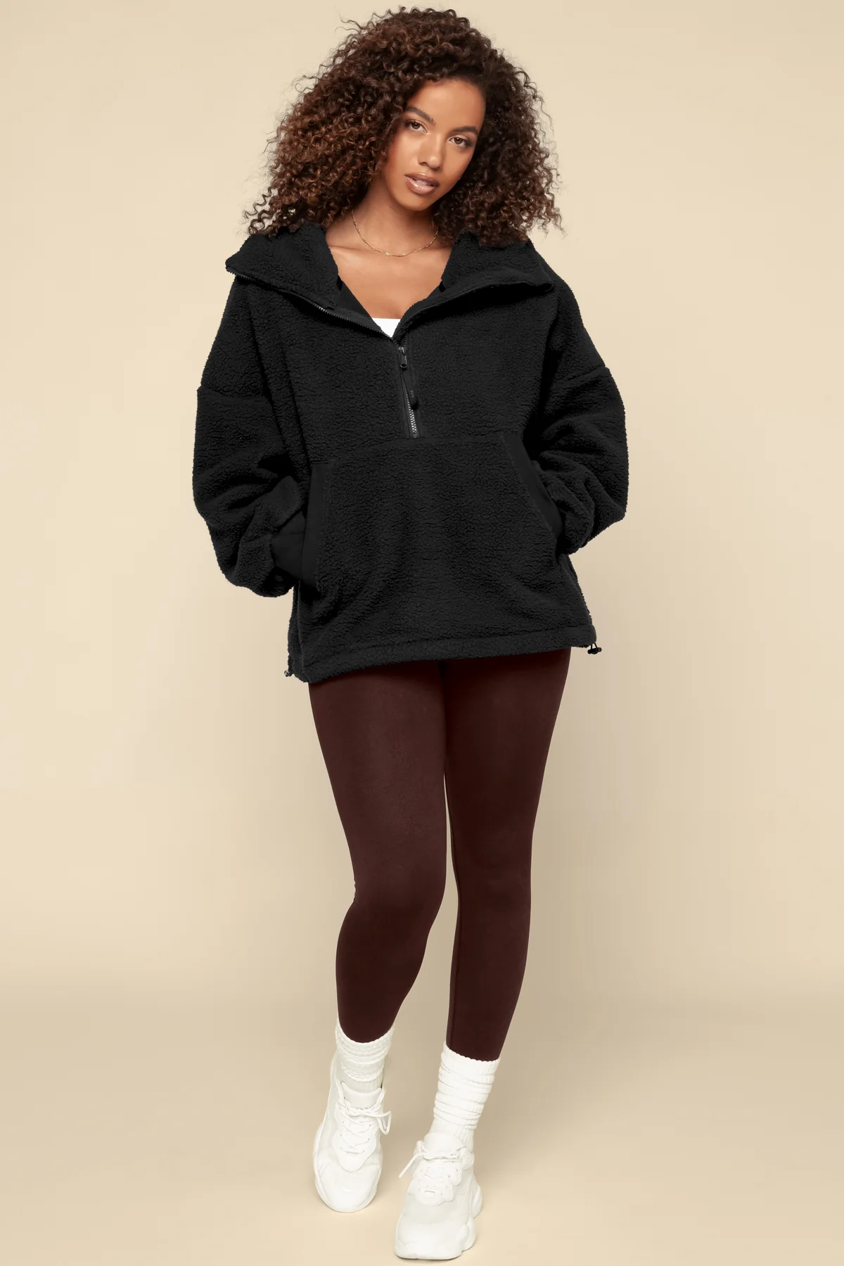 Big Hug Fleece Half Zip Sweater - Black - Image 4