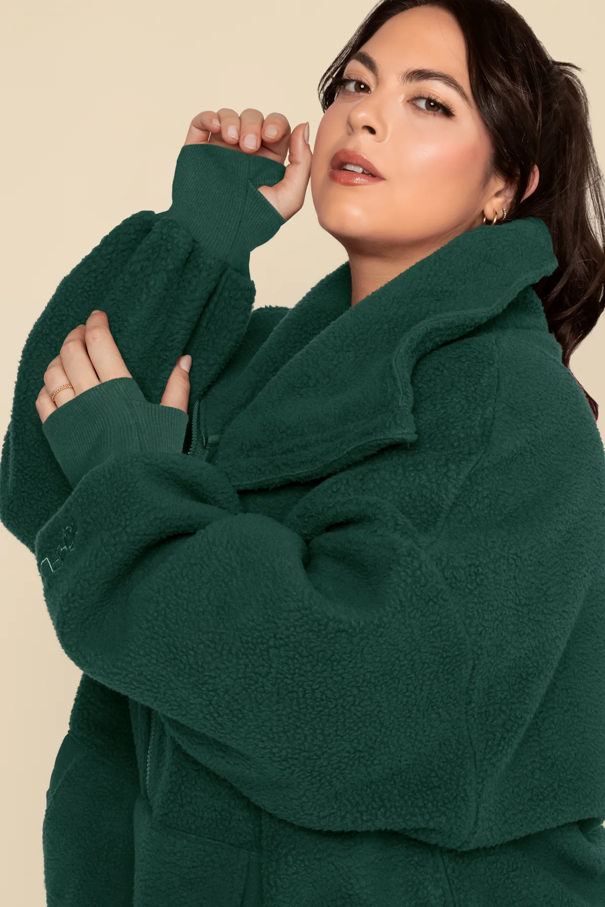 Big Hug Fleece Half Zip Sweater - Pine - Image 2