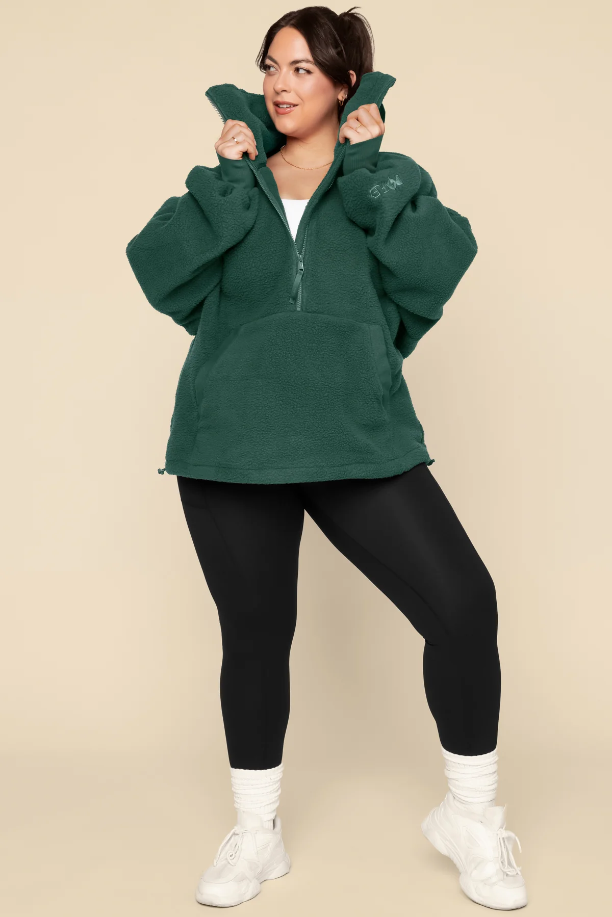 Big Hug Fleece Half Zip Sweater - Pine - Image 4