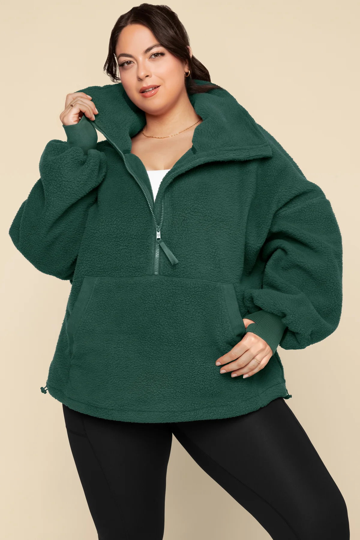 Big Hug Fleece Half Zip Sweater - Pine - Image 7