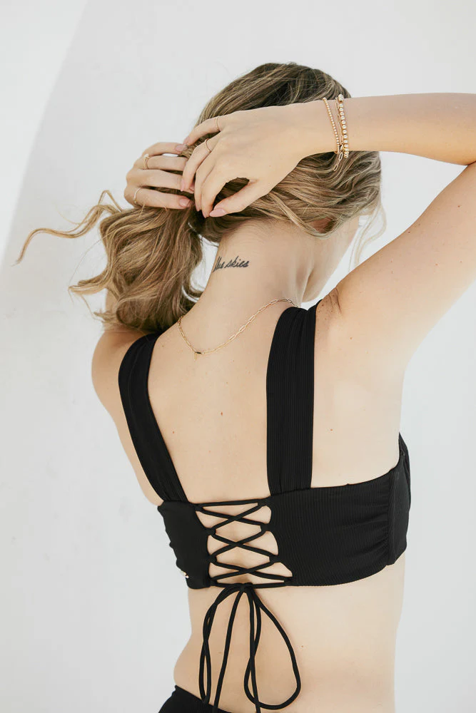 Boardwalk Bombshell Bikini Top - Black Rib - Image 9