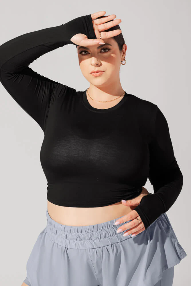 Bow Back Reversible Long Sleeve Top - Black - Image 6