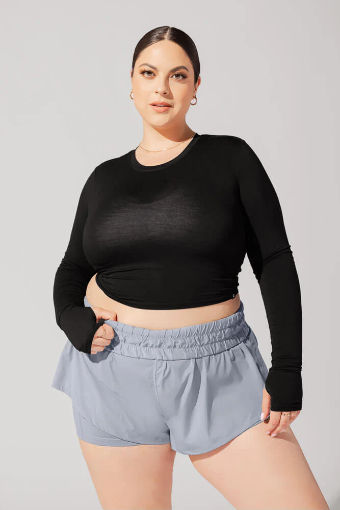 Bow Back Reversible Long Sleeve Top - Black - Image 7