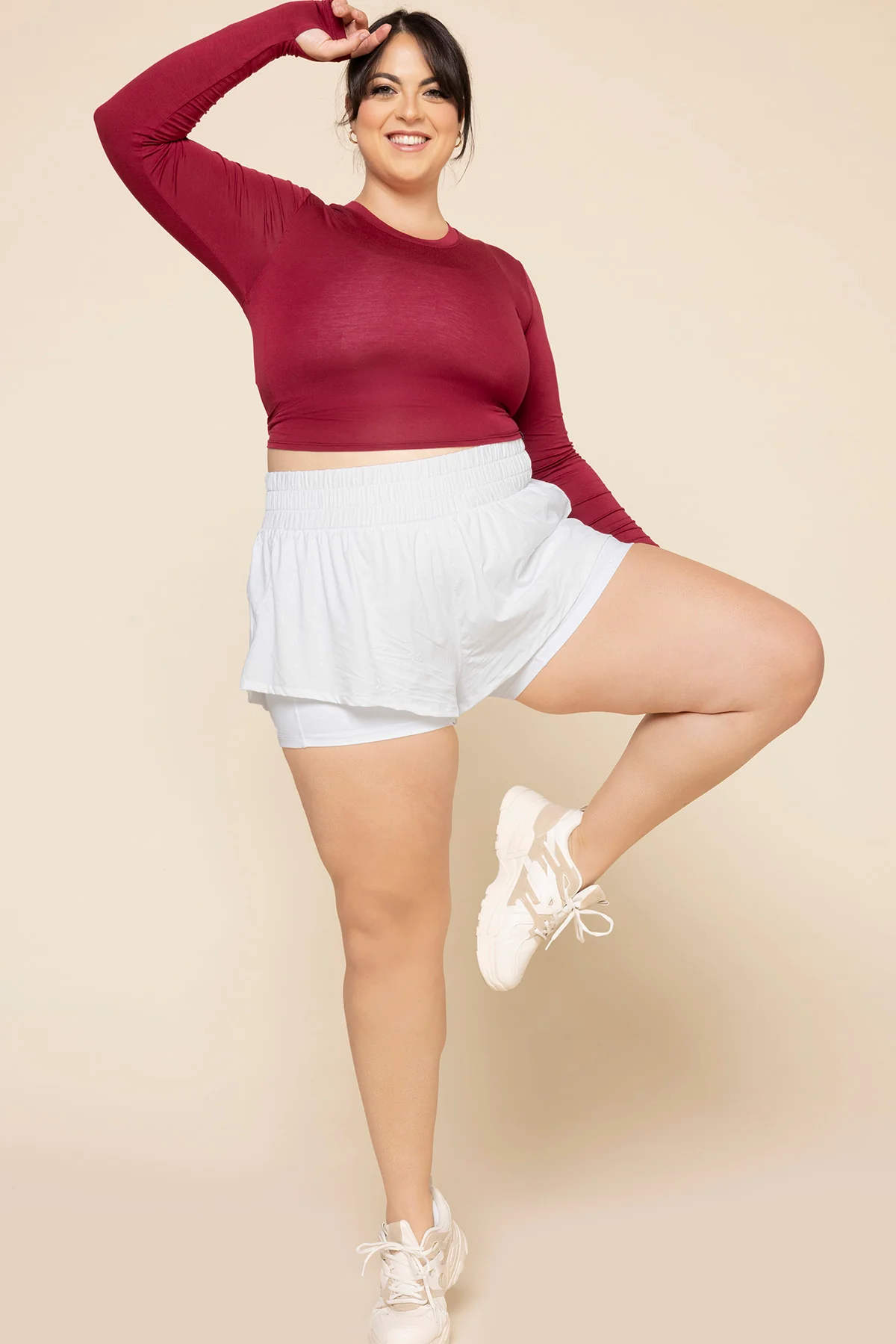 Bow Back Reversible Long Sleeve Top - Ruby - Image 8