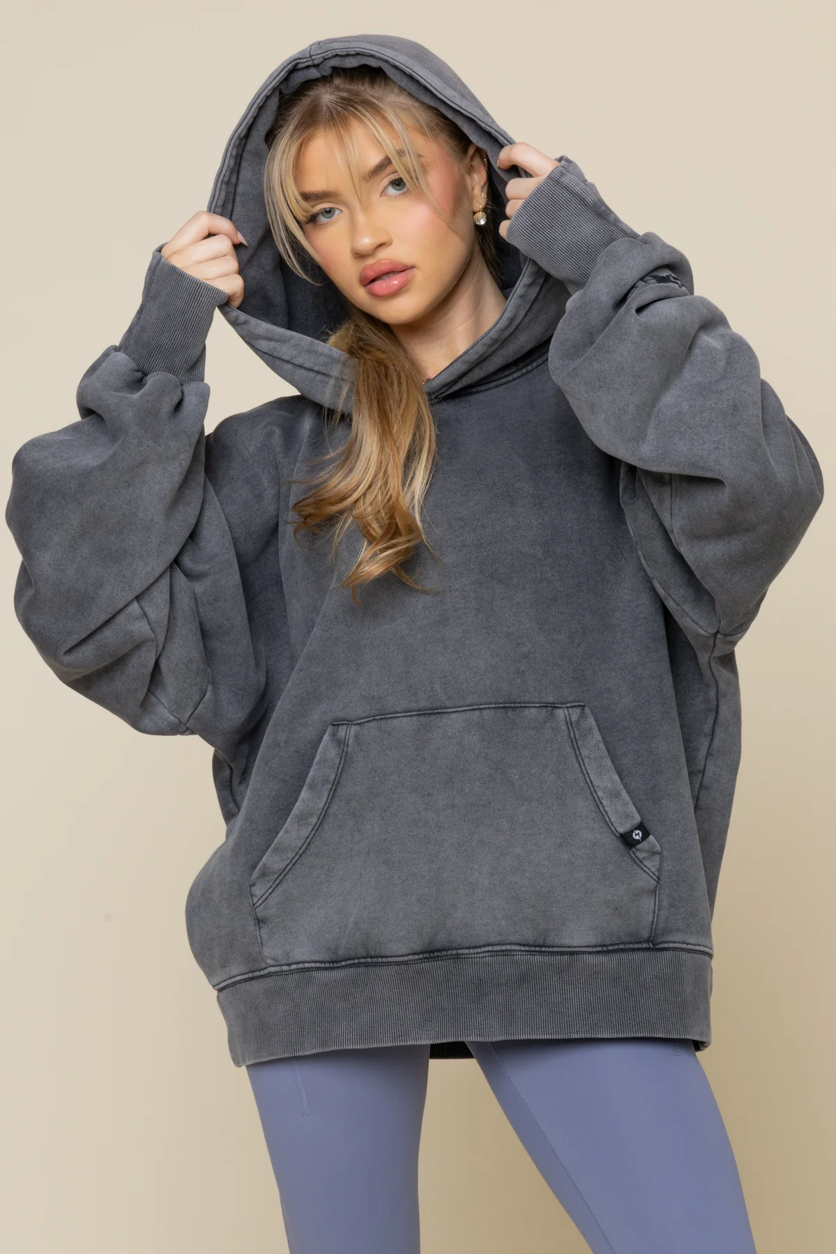 Boxy Boyfriend Hoodie - Vintage Black - Image 10