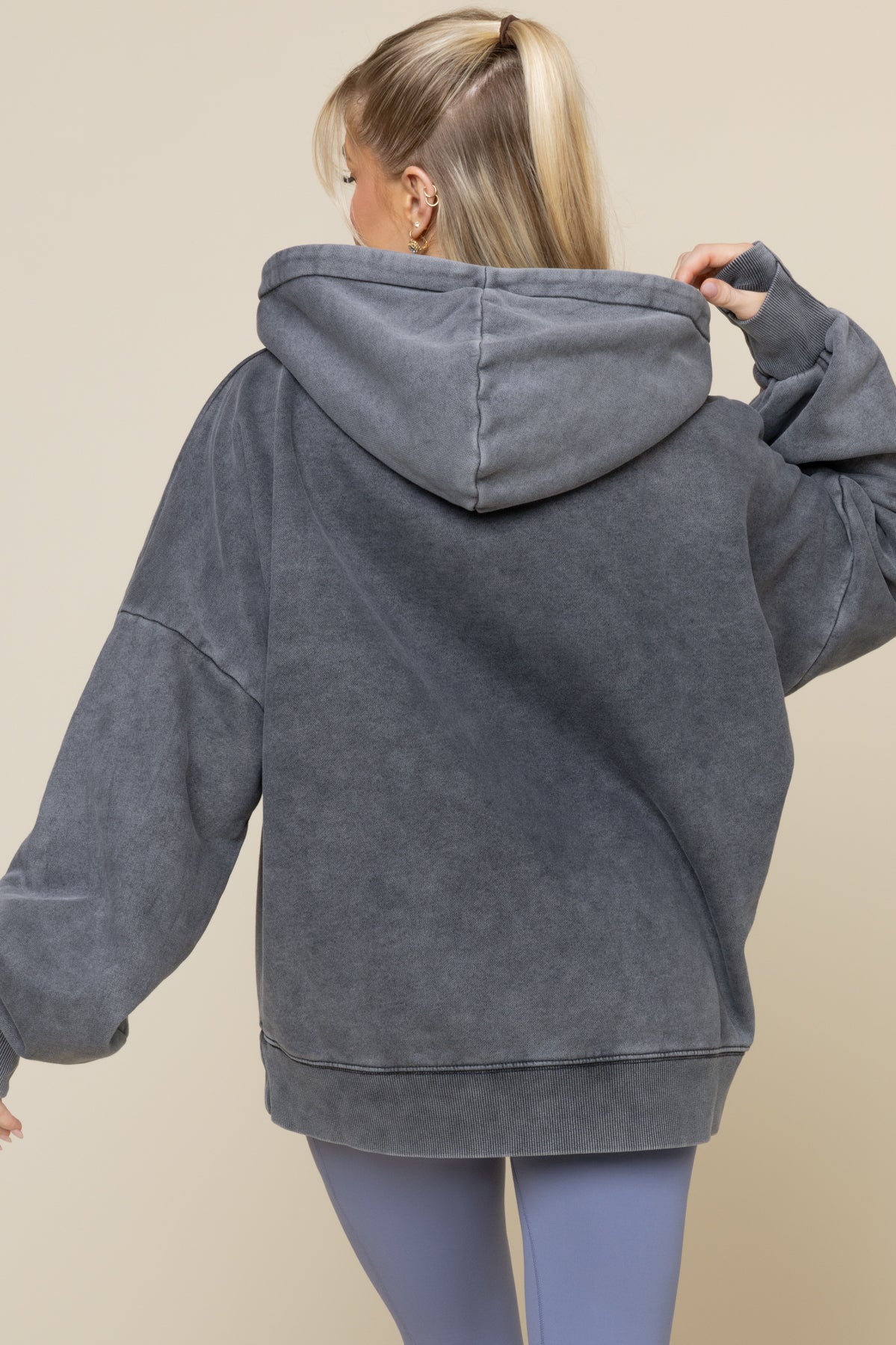 Boxy Boyfriend Hoodie - Vintage Black - Image 3
