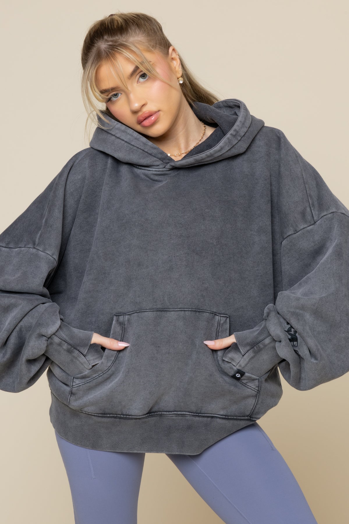 Boxy Boyfriend Hoodie - Vintage Black - Image 5