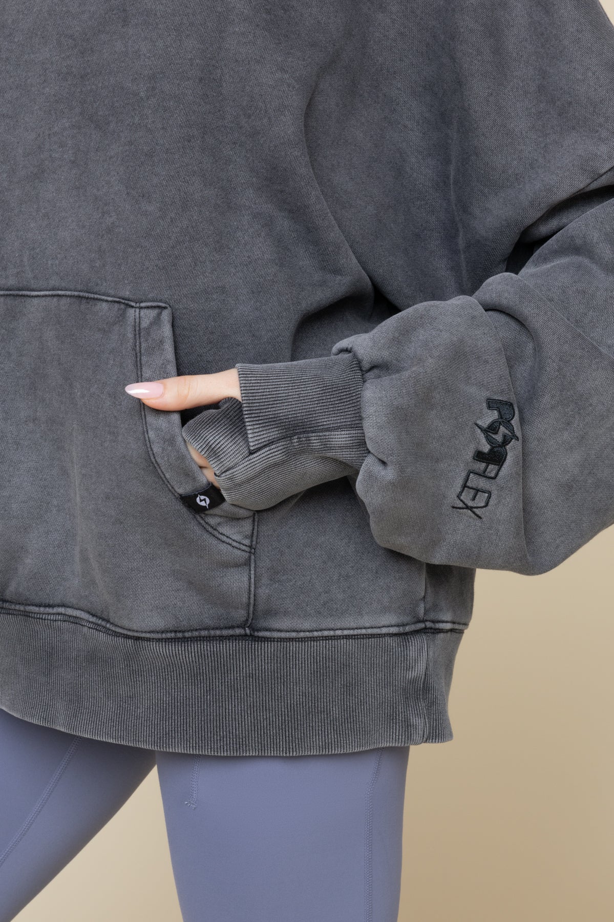 Boxy Boyfriend Hoodie - Vintage Black - Image 7