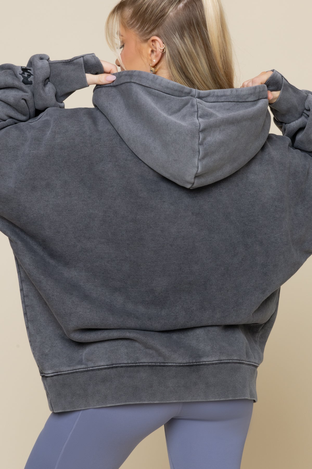 Boxy Boyfriend Hoodie - Vintage Black - Image 9
