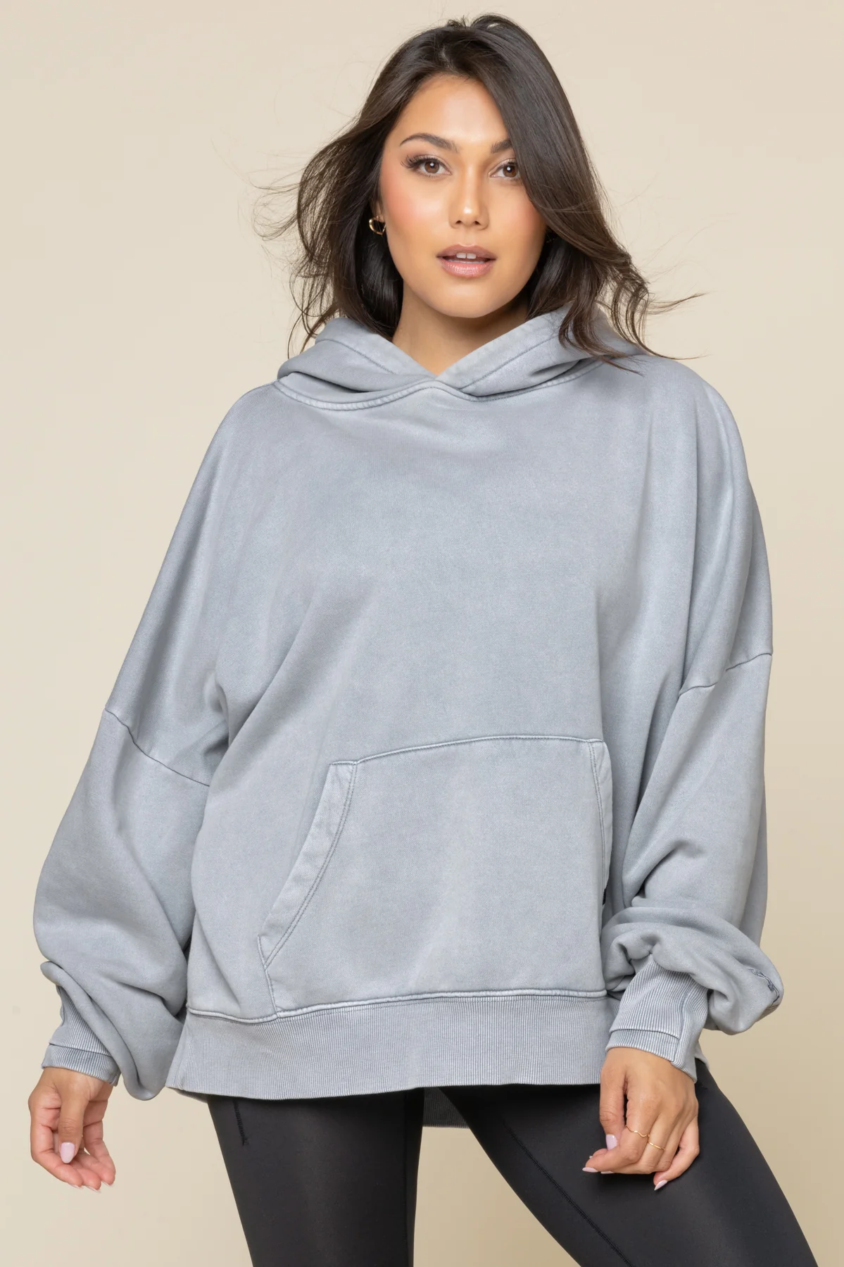 Boxy Boyfriend Hoodie - Vintage Blue Mist - Image 2
