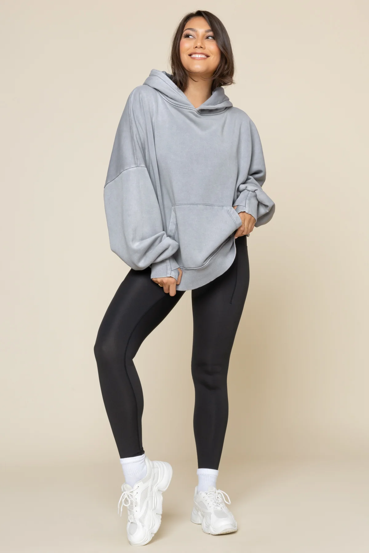 Boxy Boyfriend Hoodie - Vintage Blue Mist - Image 4