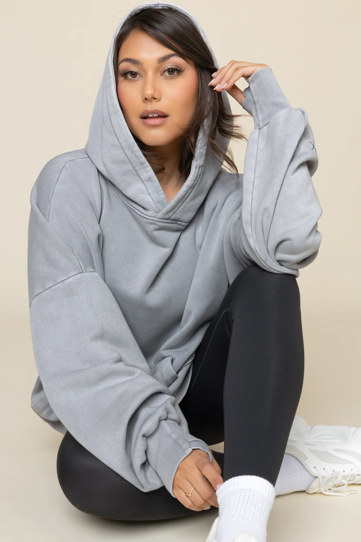 Boxy Boyfriend Hoodie - Vintage Blue Mist - Image 8