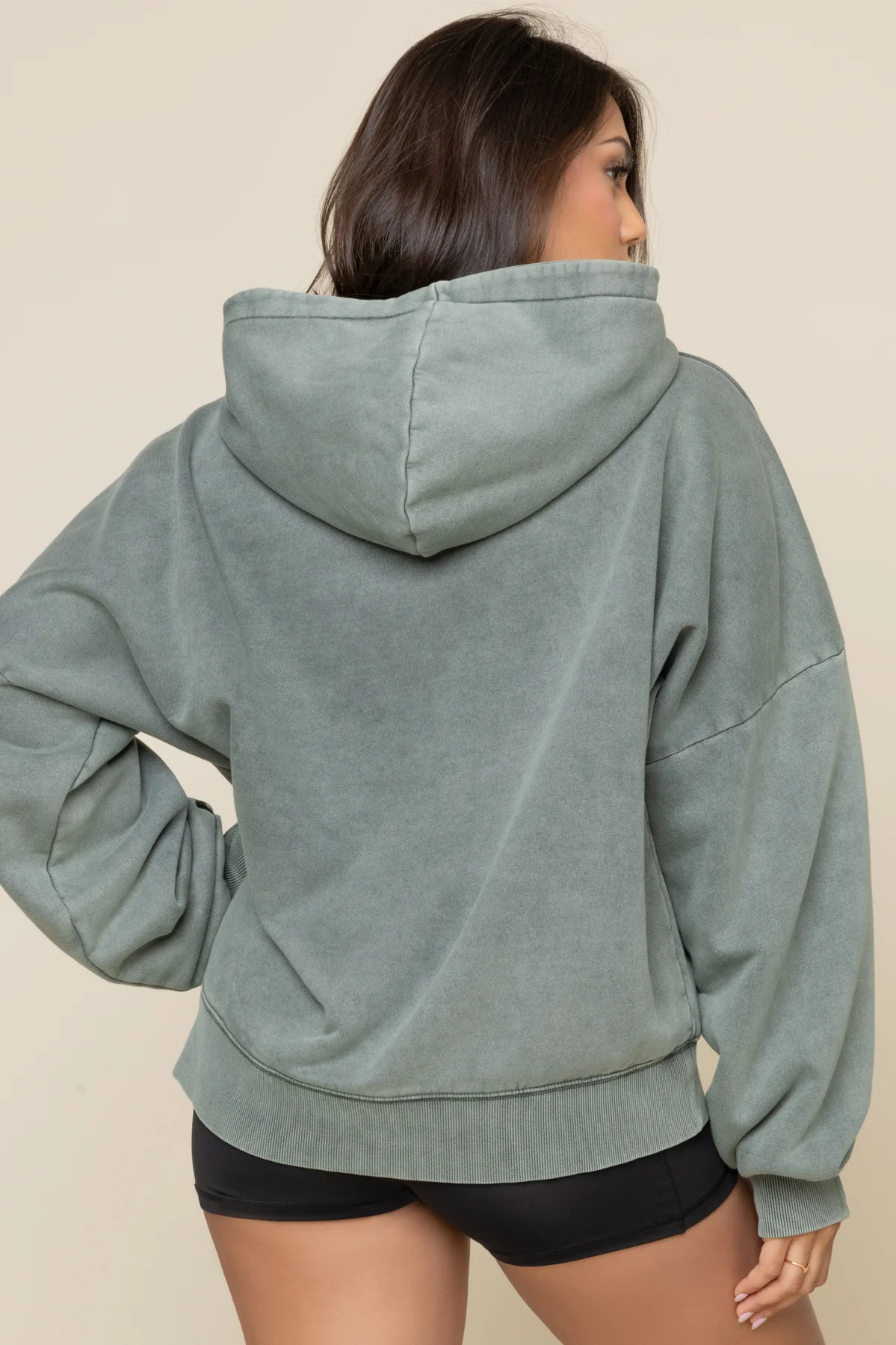 Boxy Boyfriend Hoodie - Vintage Forest Fern - Image 3
