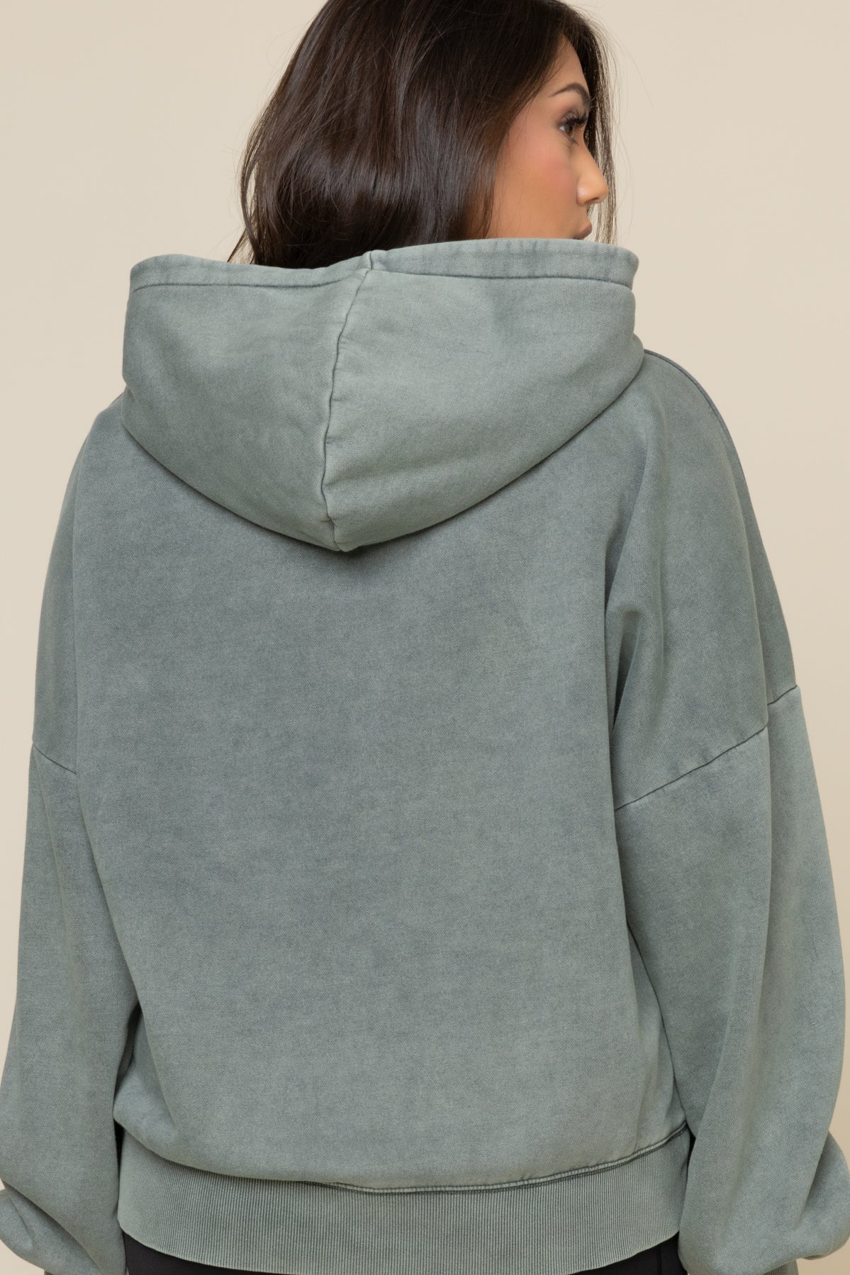 Boxy Boyfriend Hoodie - Vintage Forest Fern - Image 6