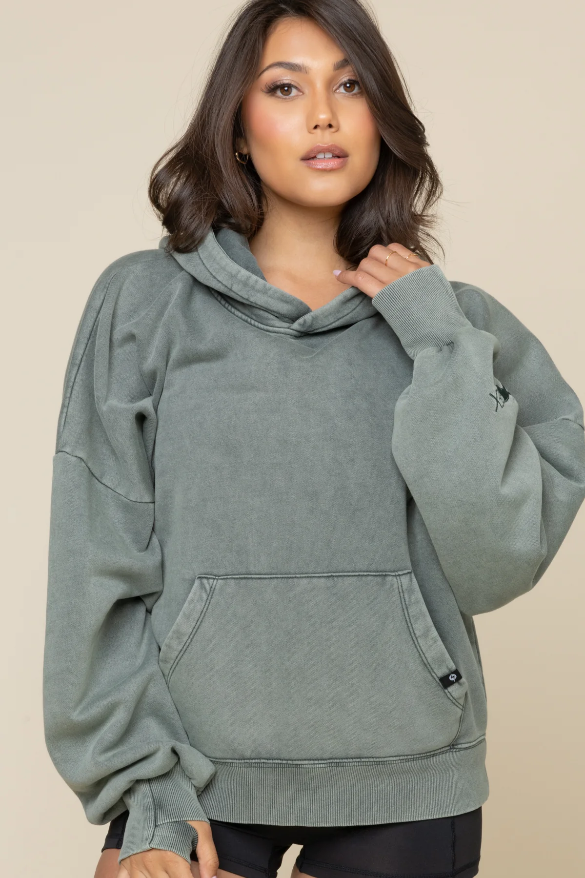 Boxy Boyfriend Hoodie - Vintage Forest Fern - Image 8