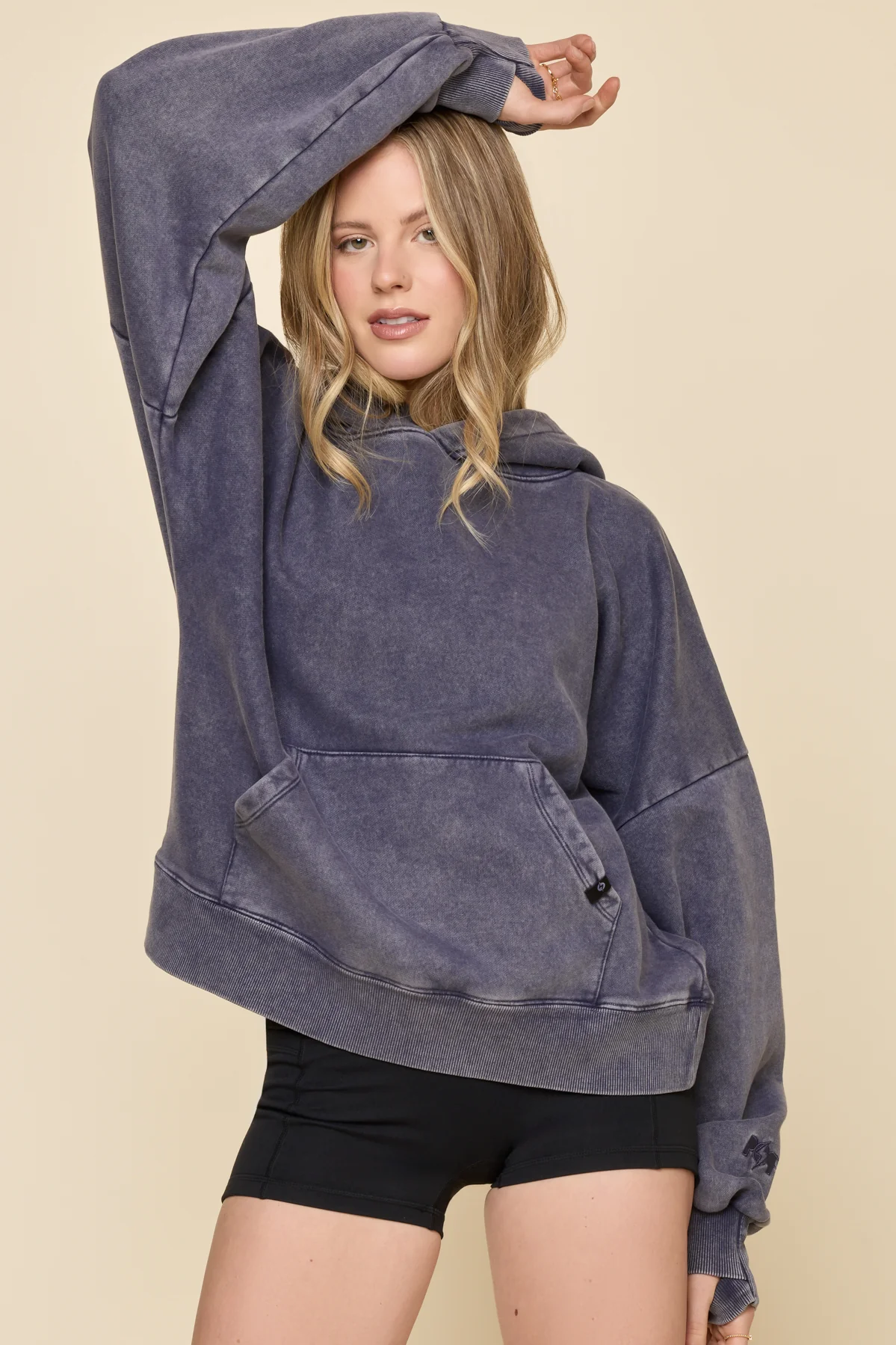 Boxy Boyfriend Hoodie - Vintage Navy - Image 3