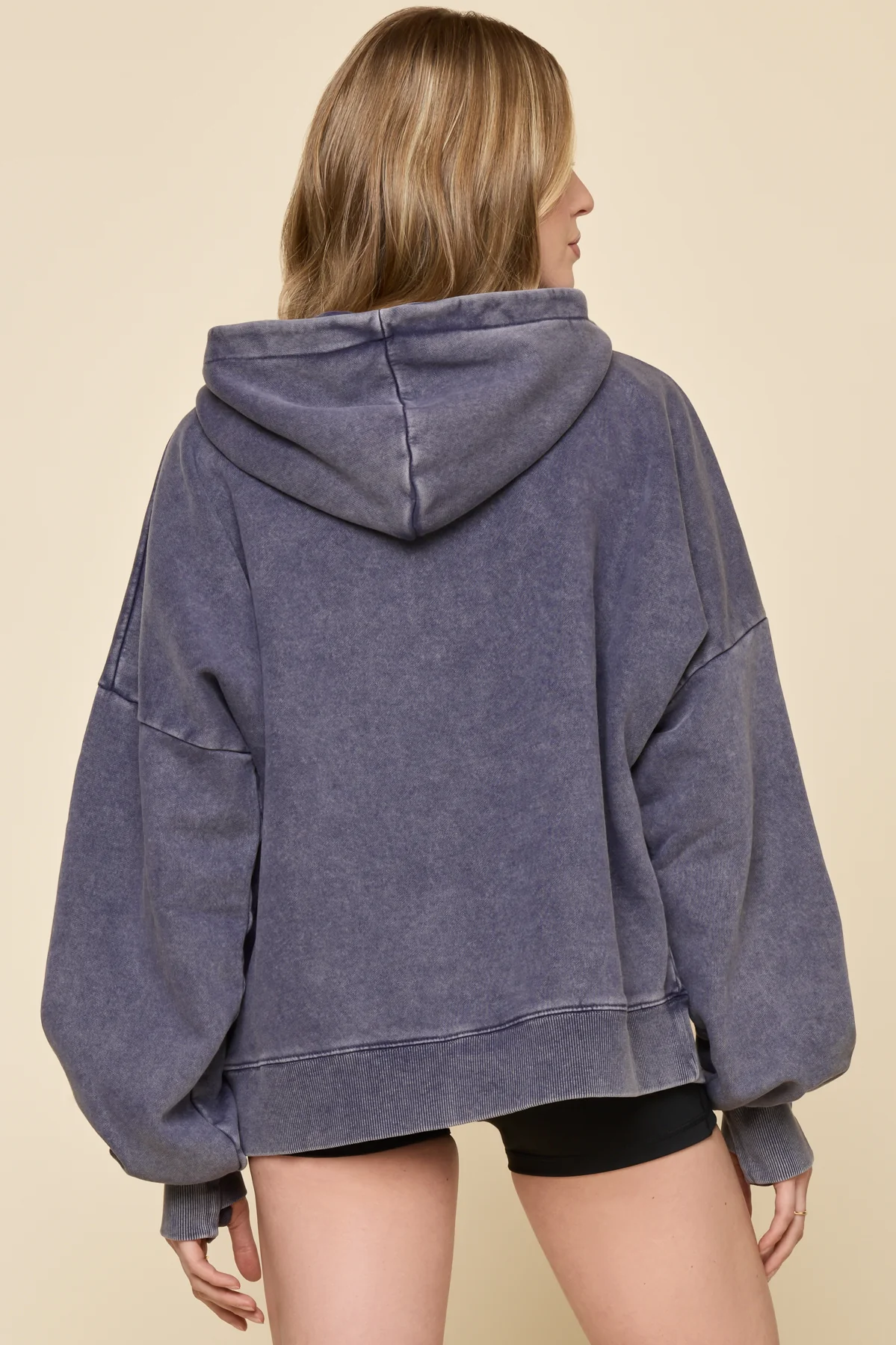 Boxy Boyfriend Hoodie - Vintage Navy - Image 6