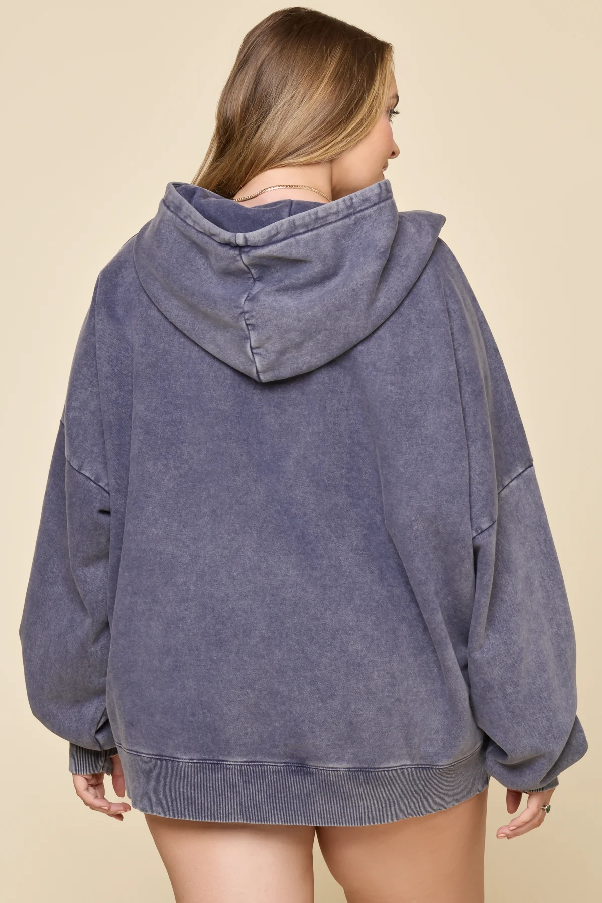 Boxy Boyfriend Hoodie - Vintage Navy - Image 9