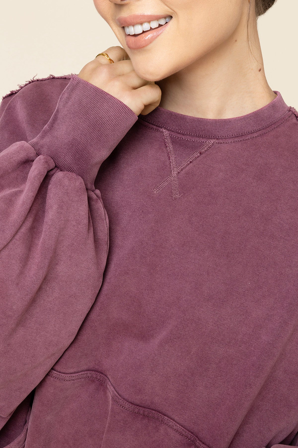 Boxy Crewneck - Vintage Plum - Image 3