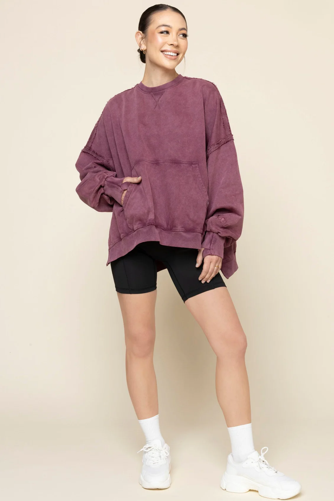 Boxy Crewneck - Vintage Plum - Image 6