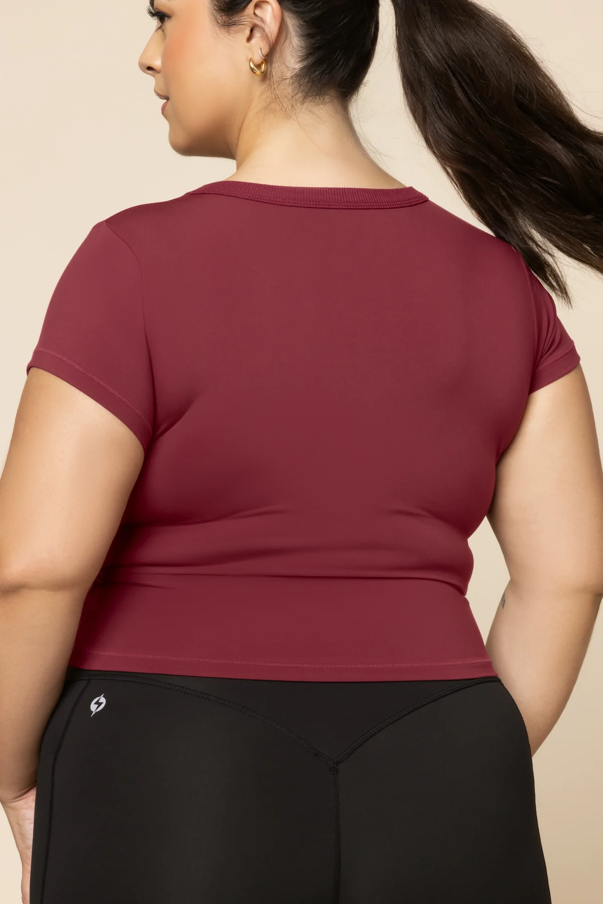 Call Me Baby Tee (Cropped) - Crimson - Image 5