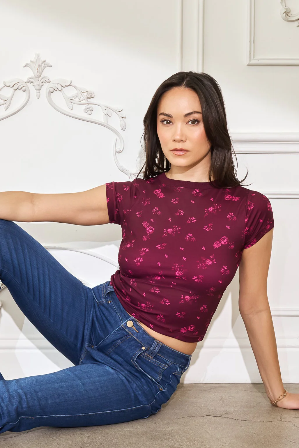 Call Me Baby Tee (Cropped) - Fleur d'amour - Image 2