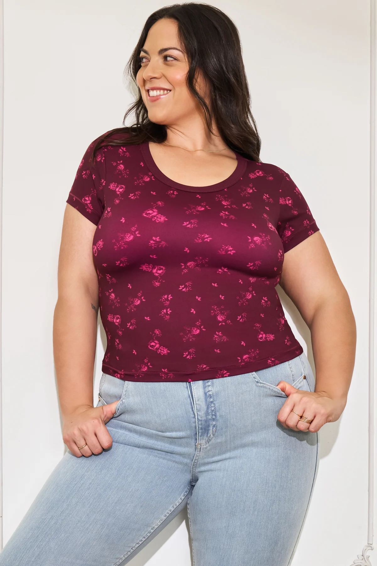 Call Me Baby Tee (Cropped) - Fleur d'amour - Image 4