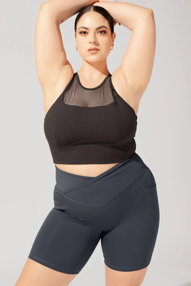 Celeste Mesh Crop Bralette - Black - Image 4