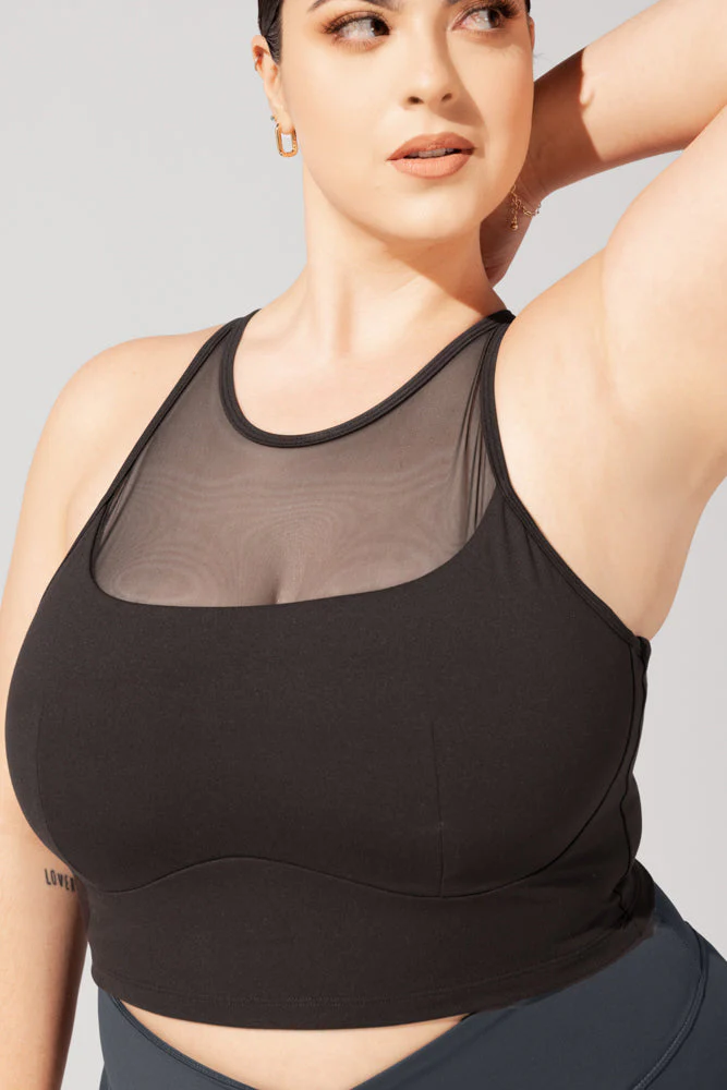 Celeste Mesh Crop Bralette - Black - Image 6