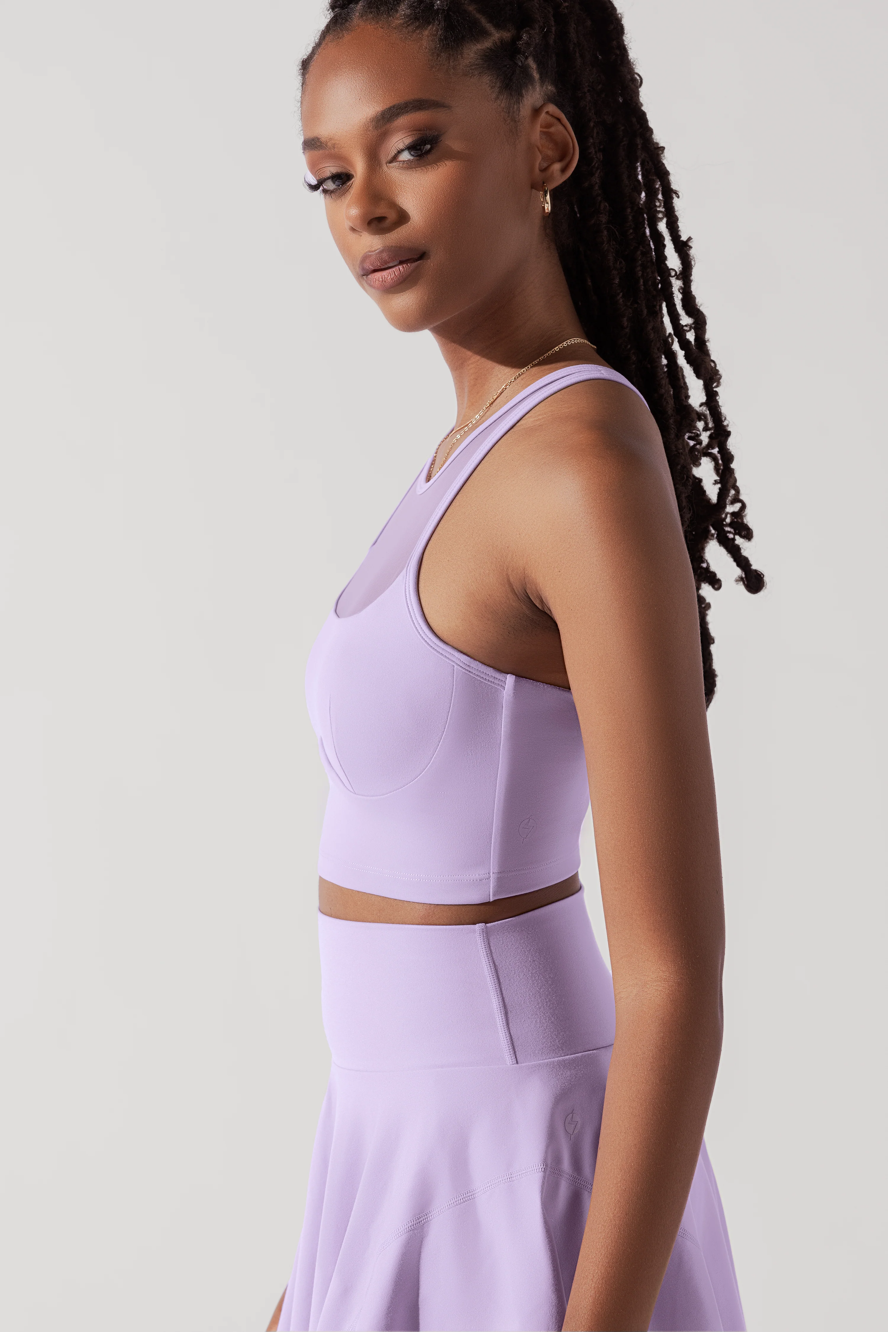 Celeste Mesh Crop Bralette - Digital Lavender - Image 4