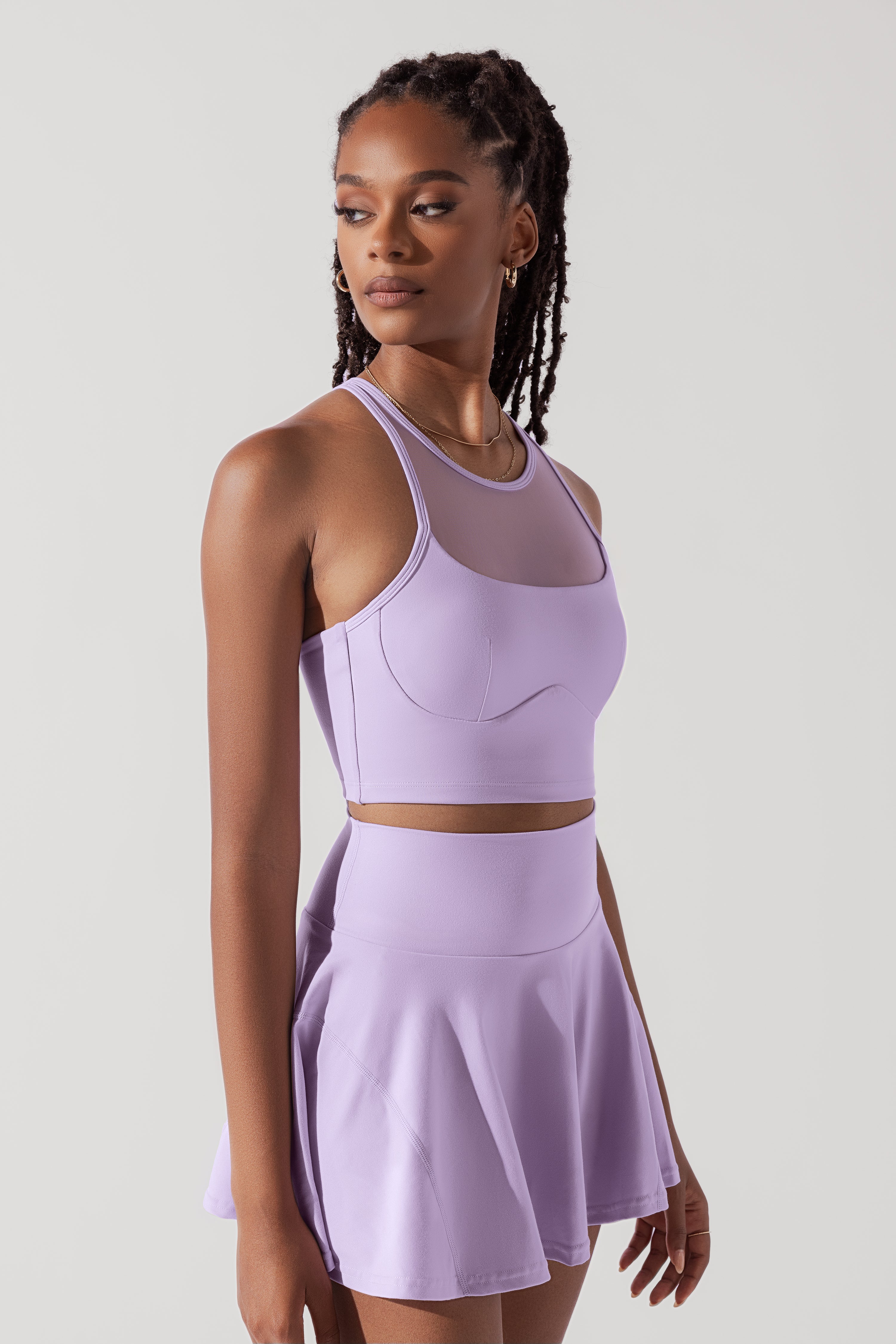 Celeste Mesh Crop Bralette - Digital Lavender - Image 7