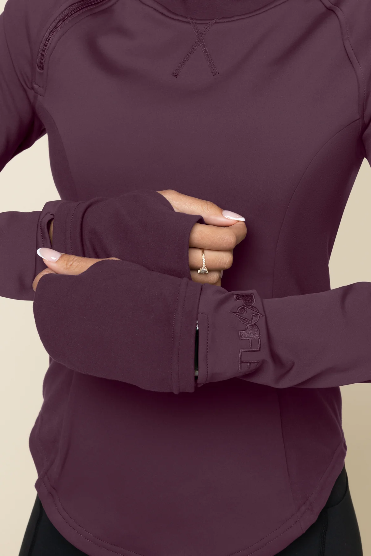 Chasing Pavements Mockneck Pullover - Aubergine - Image 6