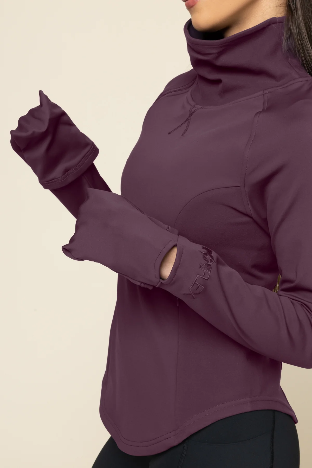 Chasing Pavements Mockneck Pullover - Aubergine - Image 7