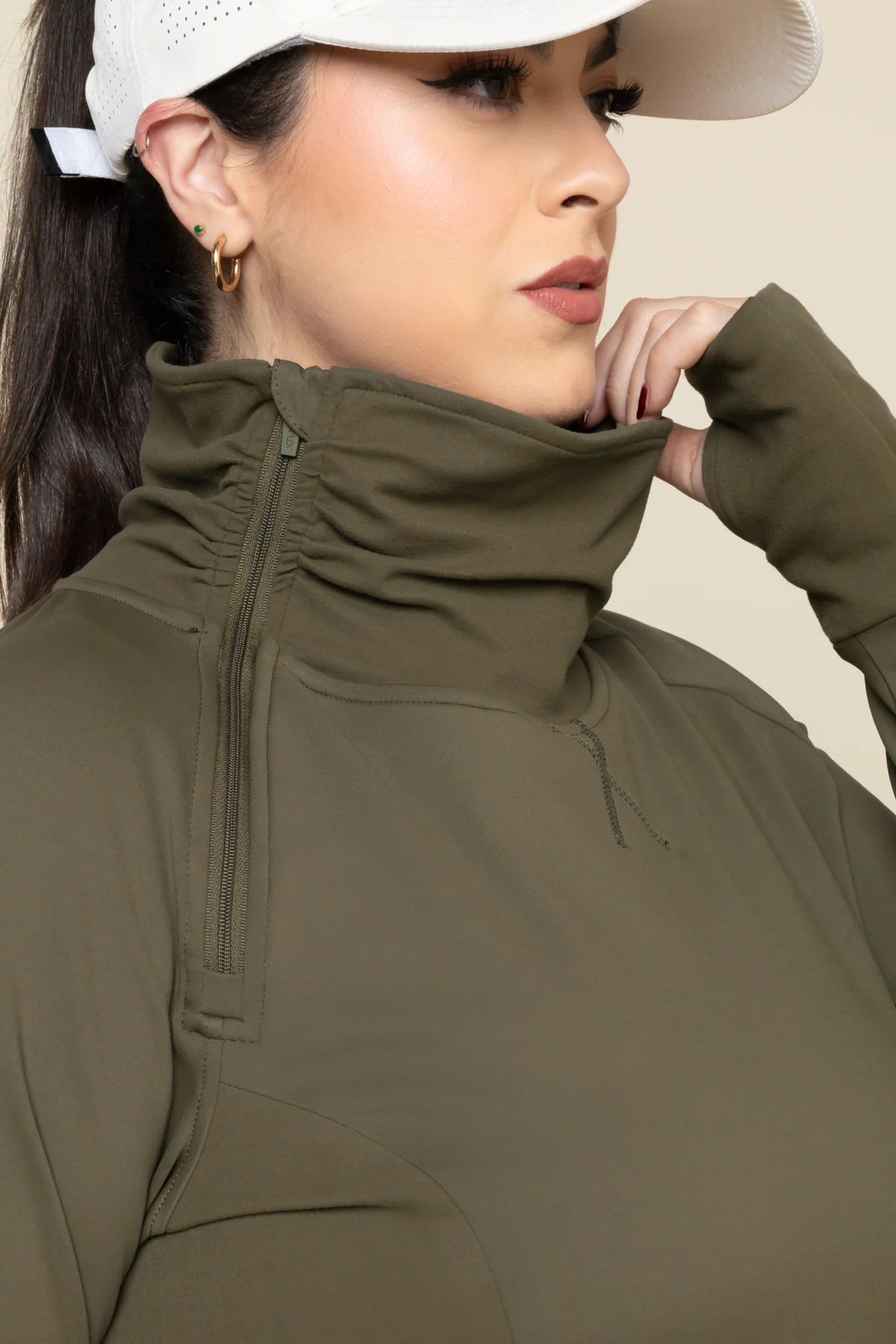 Chasing Pavements Mockneck Pullover - Grasshopper - Image 3