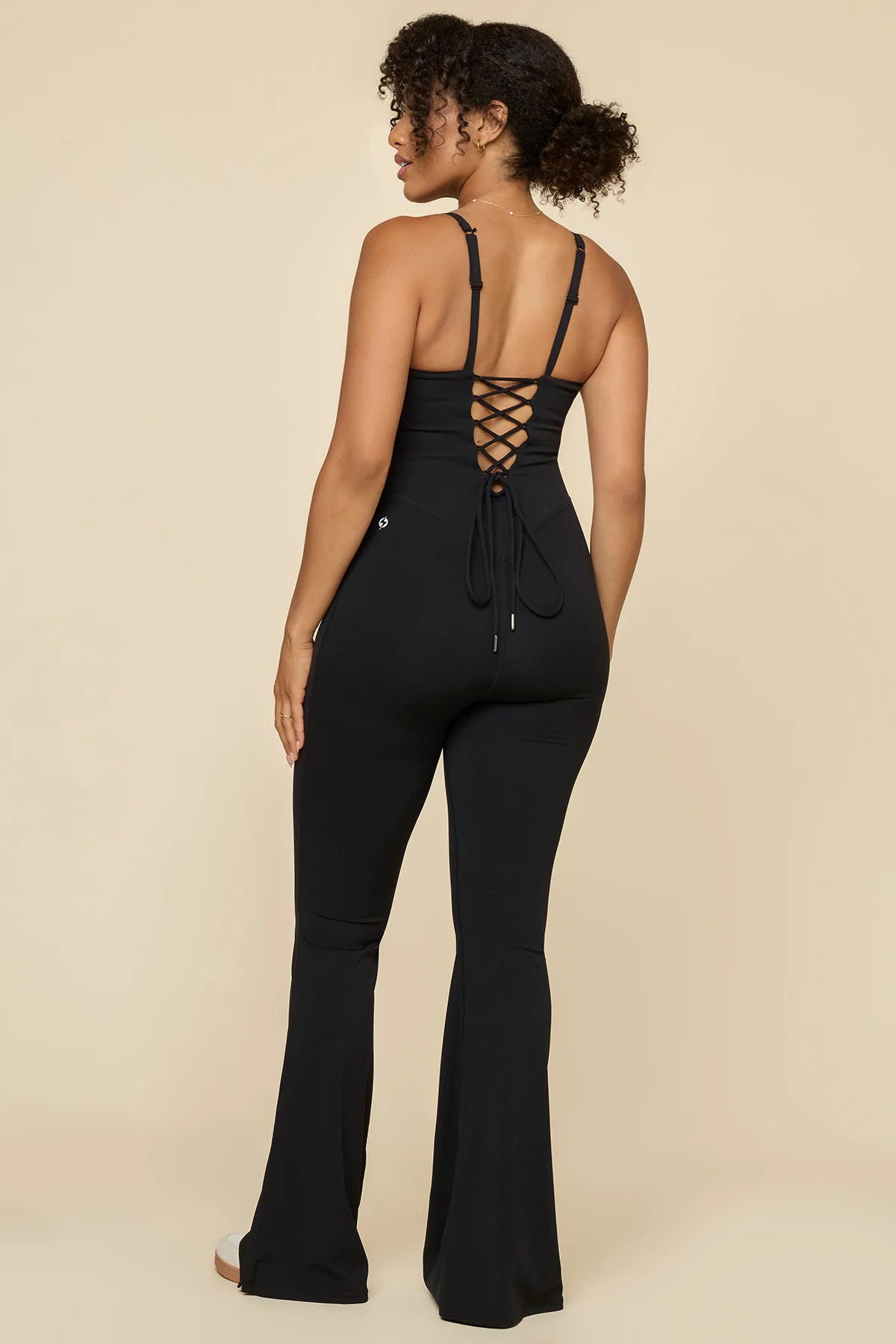 Cinch Up Flare Jumpsuit - Black - Image 6