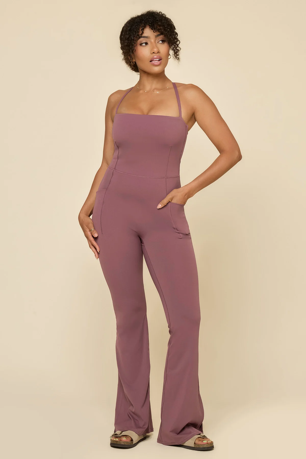 Cinch Up Flare Jumpsuit - Boysenberry - Image 2