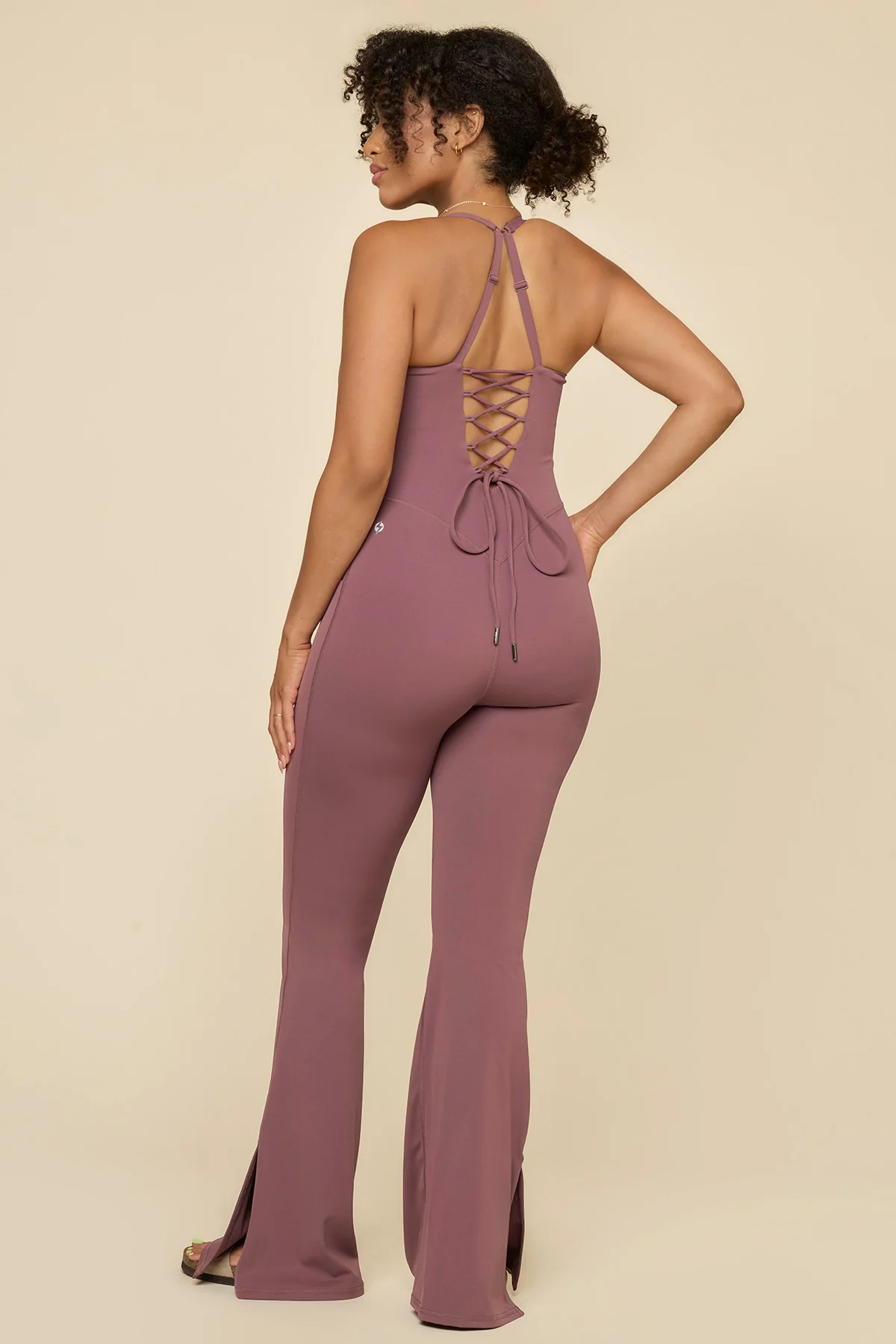 Cinch Up Flare Jumpsuit - Boysenberry - Image 3