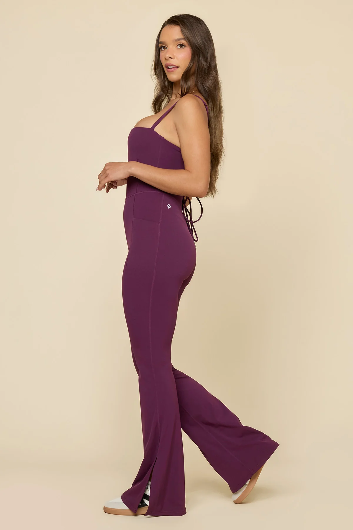 Cinch Up Flare Jumpsuit - Winter Plum - Image 6