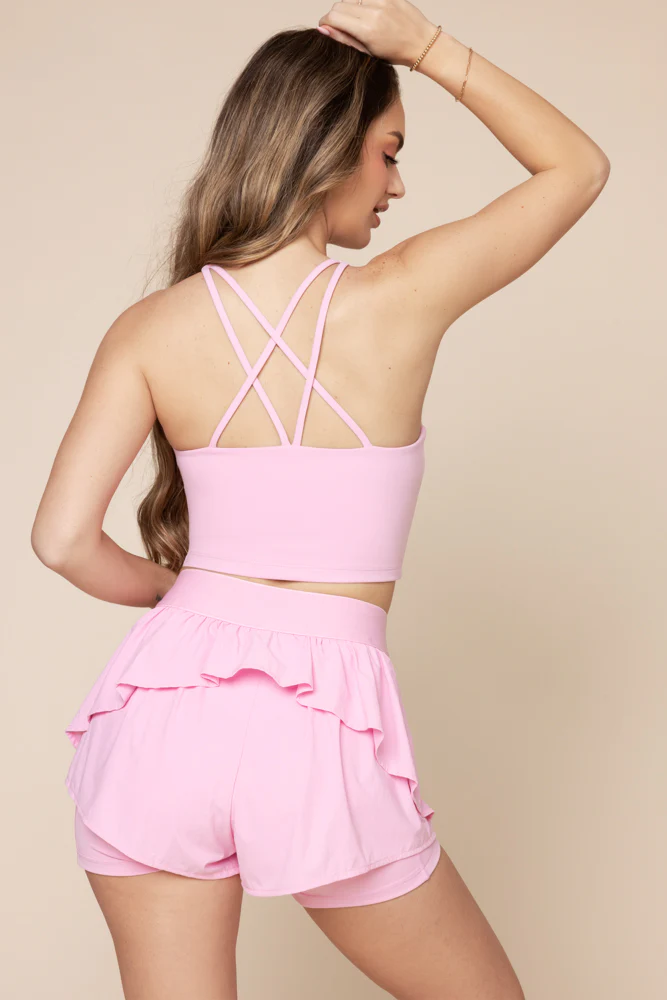 Cleo Corset Crop Bralette - Bubblegum - Image 7