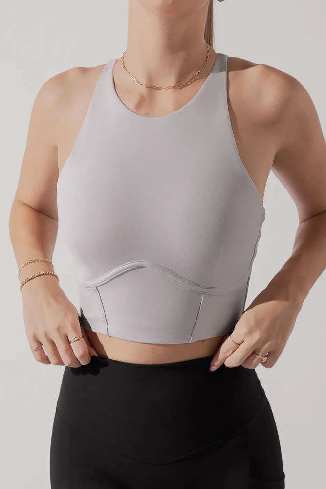 Cleo Corset Crop Bralette - Smoky Lilac - Image 4