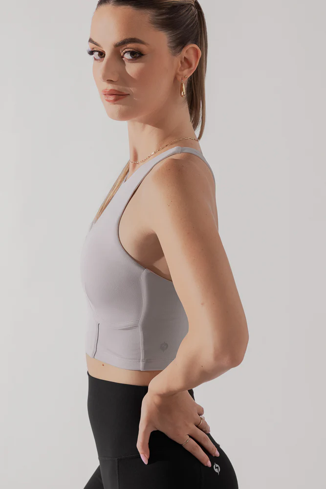 Cleo Corset Crop Bralette - Smoky Lilac - Image 5