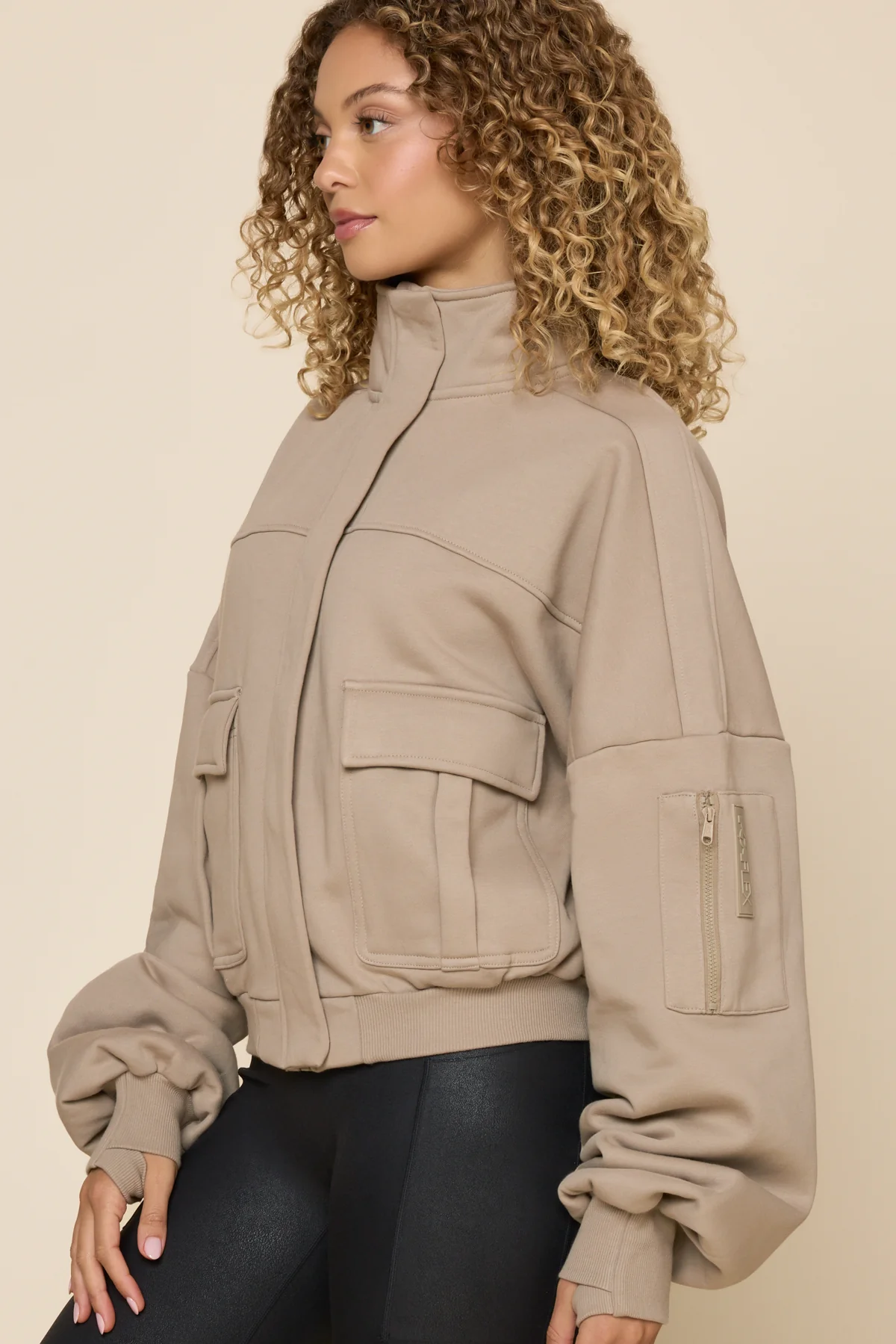 Cloud Bomber Jacket - Taupe - Image 5