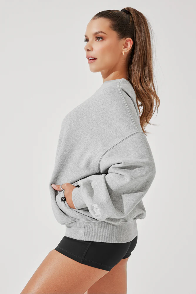 Cloud Crewneck Sweater - Heather Grey - Image 7