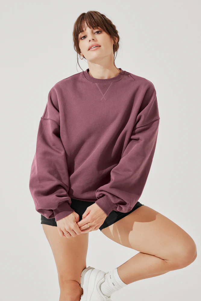 Cloud Crewneck Sweater - Merlot - Image 2