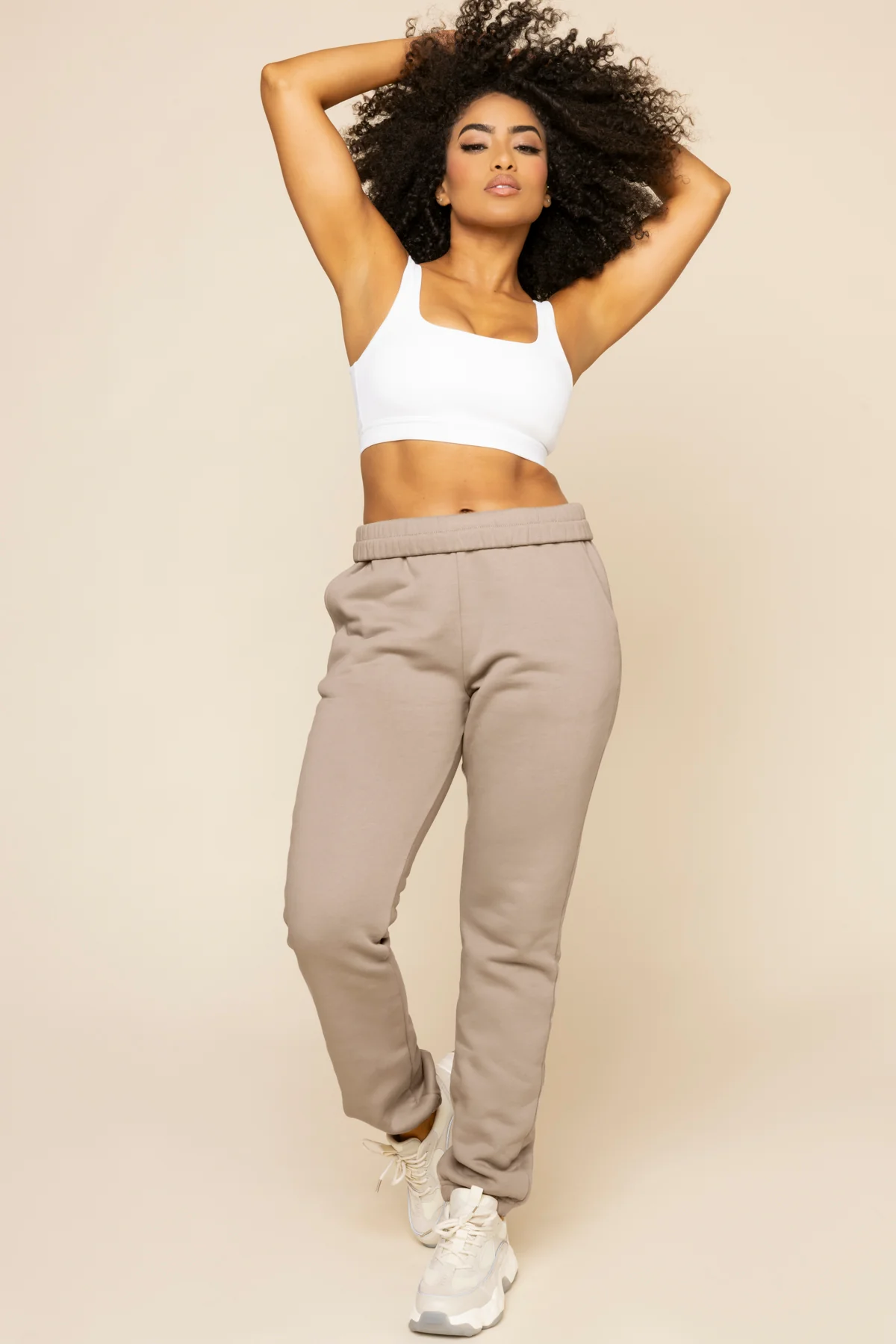 Cloud Rollover Sweatpant - Taupe - Image 2