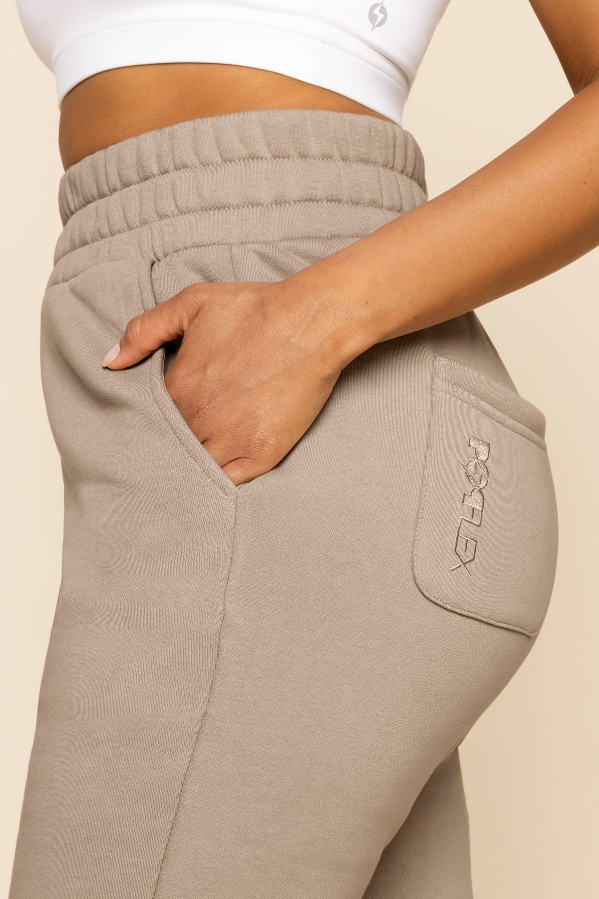 Cloud Rollover Sweatpant - Taupe - Image 3