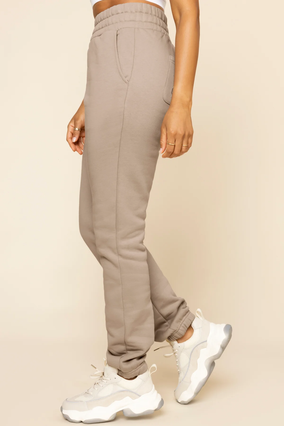 Cloud Rollover Sweatpant - Taupe - Image 6
