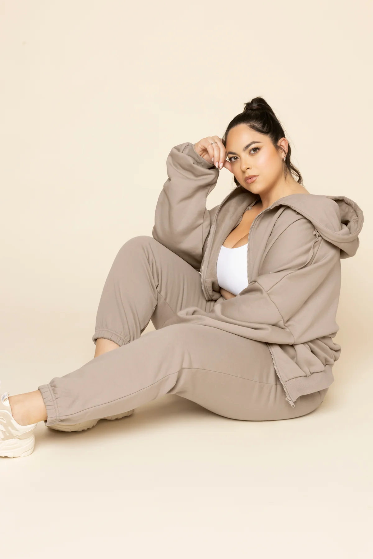 Cloud Rollover Sweatpant - Taupe - Image 8