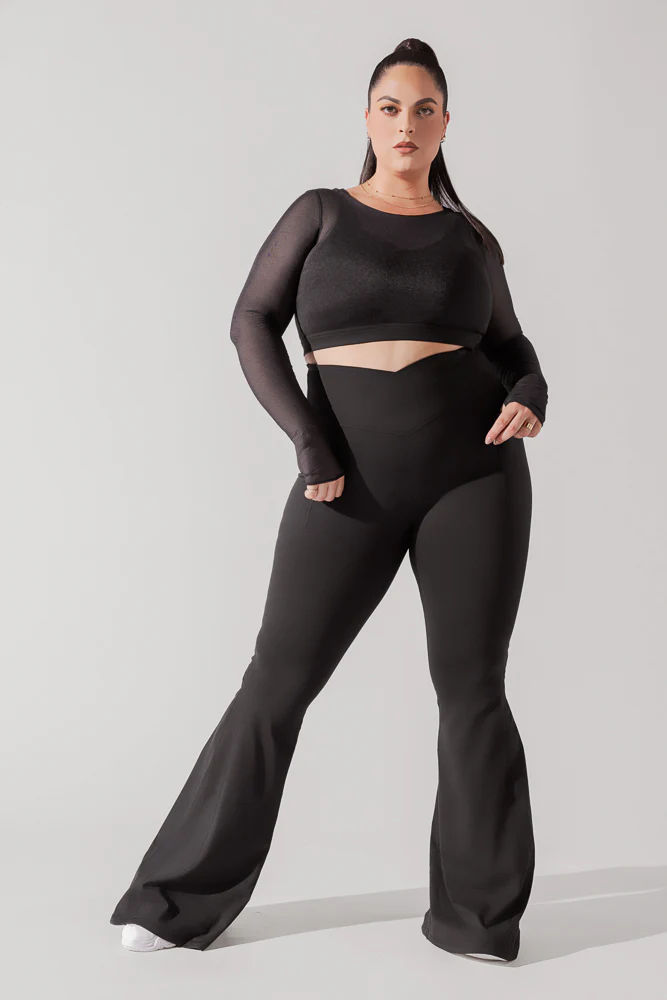 Coquette Long Sleeve Mesh Bra - Black - Image 5