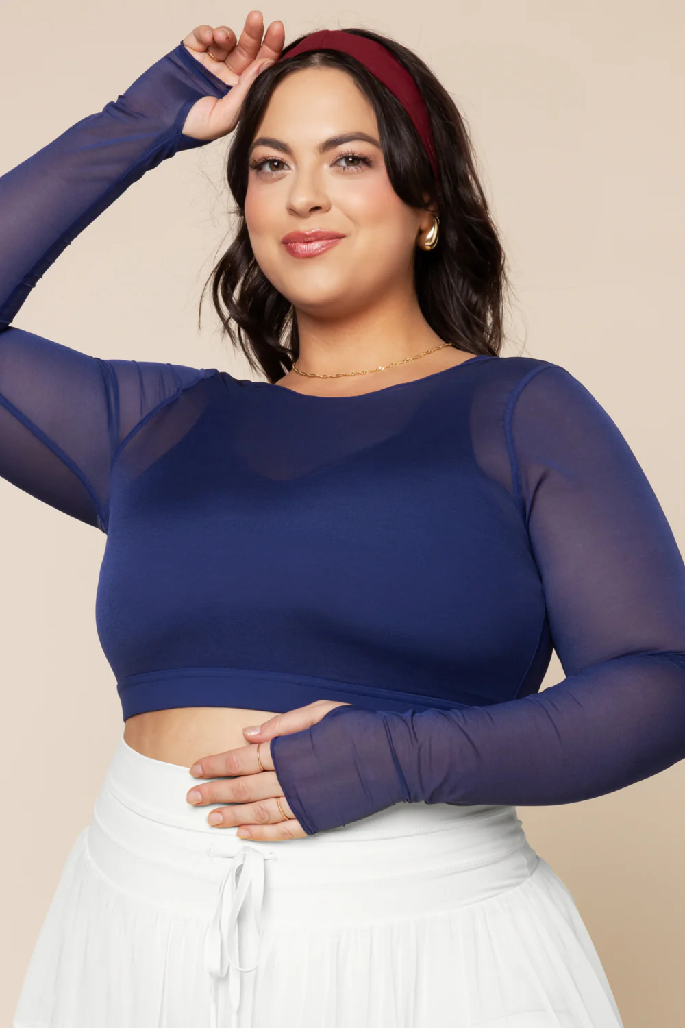 Coquette Long Sleeve Mesh Bra - Sapphire - Image 3